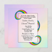 Rainbow Ribbon Wedding Einladung (Vorne/Hinten)