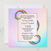 Rainbow Ribbon Wedding Einladung (Vorderseite)