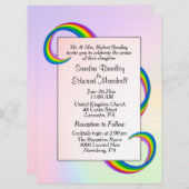 Rainbow Ribbon Wedding Einladung (Vorne/Hinten)
