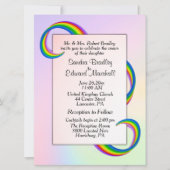 Rainbow Ribbon Wedding Einladung (Vorderseite)