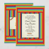 Rainbow Ribbon Wedding Einladung (Vorne/Hinten)