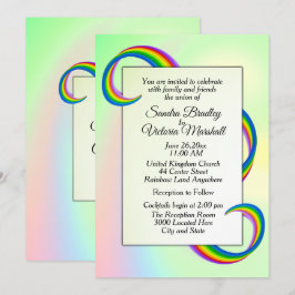 Rainbow Ribbon Wedding Einladung