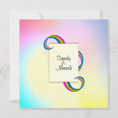 Rainbow Ribbon Wedding Invitation 5,25" x 5,25" Einladung (Rückseite)