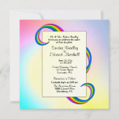 Rainbow Ribbon Wedding Invitation 5,25" x 5,25" Einladung (Vorderseite)