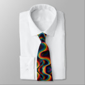 Rainbow Ribbons Abstract Neck Tie Krawatte (Gebunden)