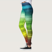 Rainbow Rings Gefärbte Krawatte Holzmuster Legging Leggings (Links)