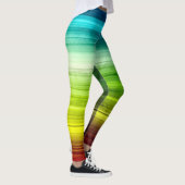 Rainbow Rings Gefärbte Krawatte Holzmuster Legging Leggings (Rechts)
