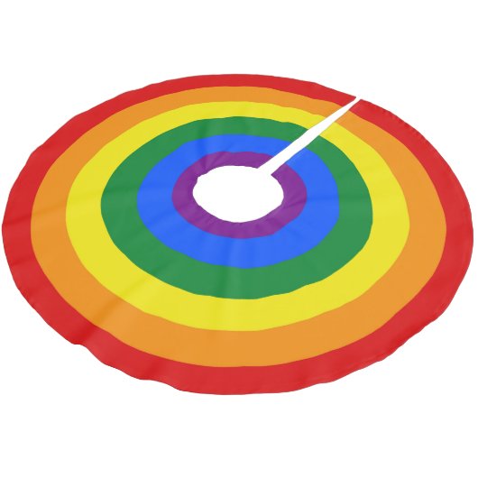 Rainbow Rings Polyester Weihnachtsbaumdecke (Schrägansicht)