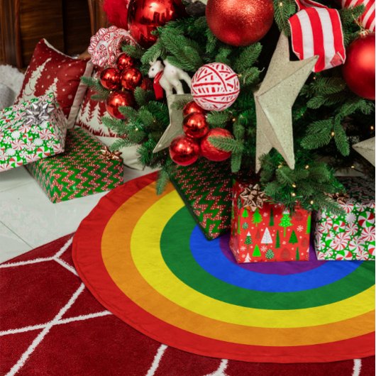 Rainbow Rings Polyester Weihnachtsbaumdecke