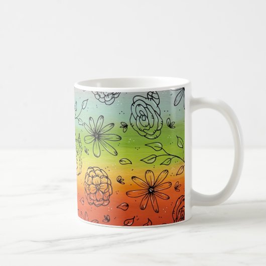 Rainbow River Blume Kaffeeproduktion Tasse (Rechts)