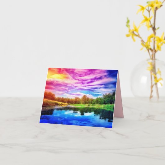 RAINBOW RIVER GREETCARD KARTE (Gelbe Blume)