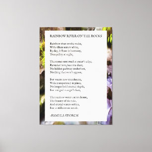Rainbow River on Rocks Gedicht by Pamela Storch Leinwanddruck