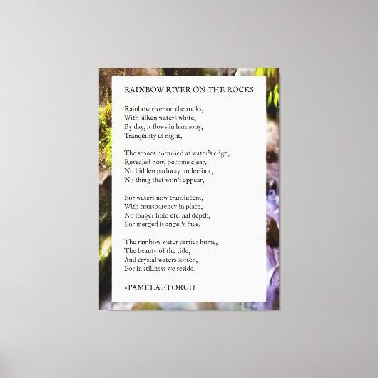 Rainbow River on Rocks Gedicht by Pamela Storch Leinwanddruck (Vorderseite)