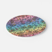 Rainbow Road Bikes Pappteller (Schrägansicht)