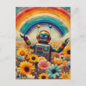Rainbow Robot Postkarte (Vorderseite)