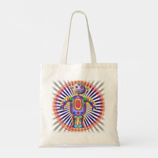 Rainbow Robot Tote Bag Tragetasche (Rückseite)