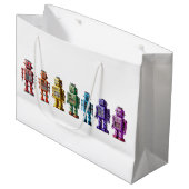 Rainbow Roboter Große Geschenktüte (Vorderseite Schrägansicht)