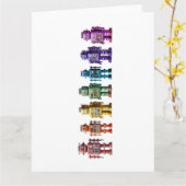 Rainbow Roboter Karte (Gelbe Blume)