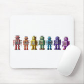 Rainbow Roboter Mousepad (Mit Mouse)