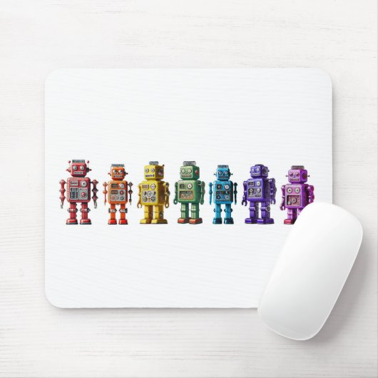 Rainbow Roboter Mousepad (Mit Mouse)