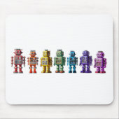 Rainbow Roboter Mousepad (Vorne)