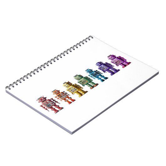 Rainbow Roboter Notizblock (Linke Seite)