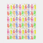 Rainbow Robots Polka Dots Fleecedecke (Vorderseite)