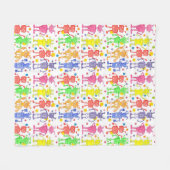 Rainbow Robots Polka Dots Fleecedecke (Vorderseite (Horizontal))