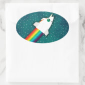 Rainbow Rocket Ovaler Aufkleber (Tasche)