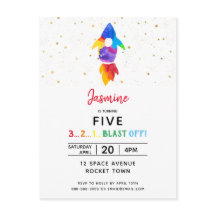 Rainbow Rocket Ship Weltraum Geburtstagsparty