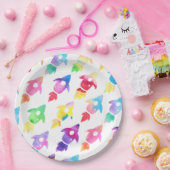 Rainbow Rocket Ship Weltraum Geburtstagsparty Pappteller (Party)