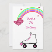 Rainbow Roller Skate Geburtstag Einladung (Rückseite)