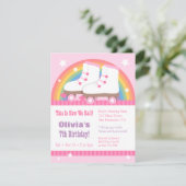 Rainbow Roller Skaten Geburtstagsparty Einladungen (Stehend Vorderseite)