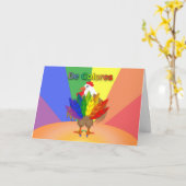 Rainbow Rooster De Colores Note Card Karte (Gelbe Blume)