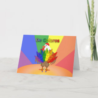 Rainbow Rooster De Colores Note Card Karte