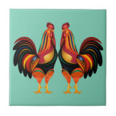 Rainbow Roosters Fliese (Vorderseite)