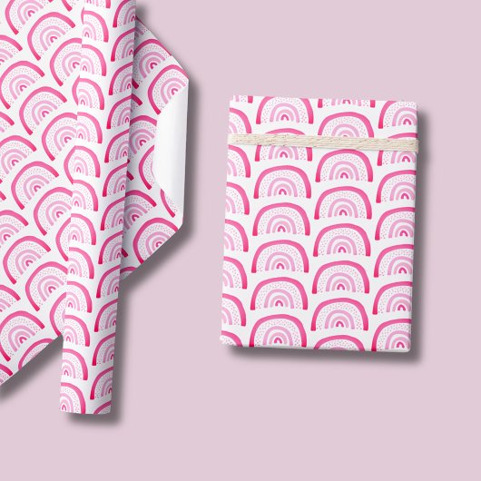 Rainbow-Rosa-Mädchen Geburtstag Geschenkpapier