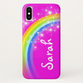 Rainbow Rosa Mädchenname iPhone Case (Rückseite)