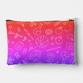 Rainbow Rosa Schulelemente Stift/Tasche Zubehörtasche (Rückseite)