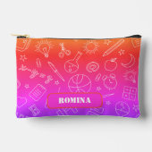 Rainbow Rosa Schulelemente Stift/Tasche Zubehörtasche (Vorderseite)