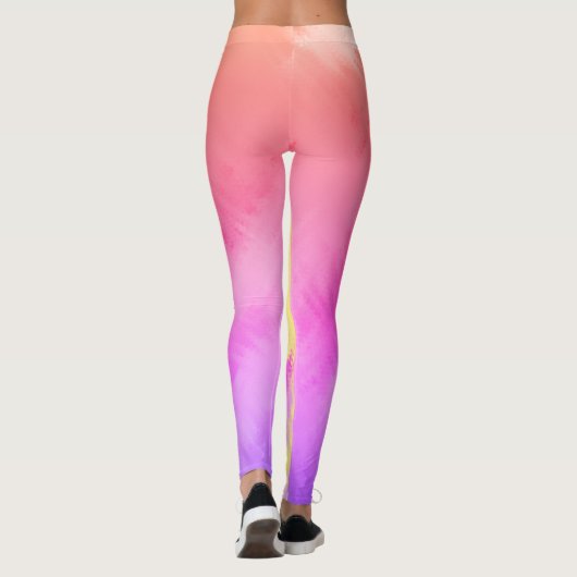 Rainbow-Rosa- und Gelbe Multiprint-Leggings Leggings (Rückseite)