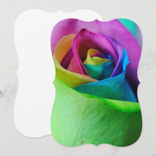 Rainbow Rose 5 Einladung (Vorne/Hinten)