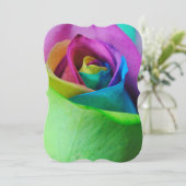Rainbow Rose 5 Einladung (Stehend Vorderseite)