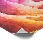 Rainbow-Rose Aquarelldruck Poster (Ecke)