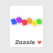 Rainbow-Rose Aufkleber (Blatt)