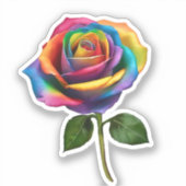 Rainbow Rose- Aufkleber (Vorderseite)