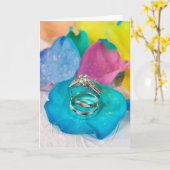 Rainbow-Rose, Blütenblätter und Ringe Karte (Gelbe Blume)