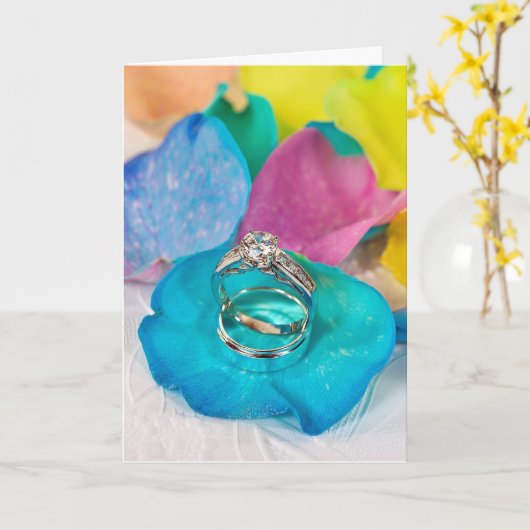 Rainbow-Rose, Blütenblätter und Ringe Karte (Gelbe Blume)