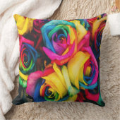 Rainbow Rose Bouquet Kissen (Decke)