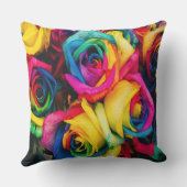 Rainbow Rose Bouquet Kissen (Rückseite)